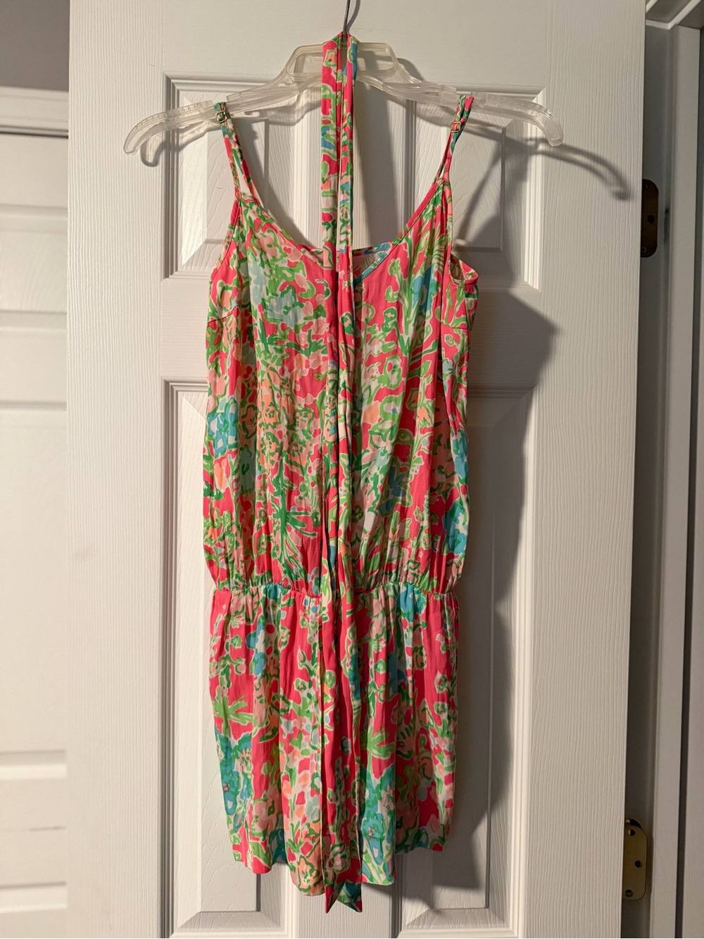 Pink Floral Print One-Piece Romper